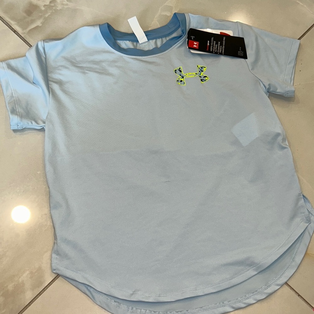 Under armor blue athletic heat gear shirt top new nwt small